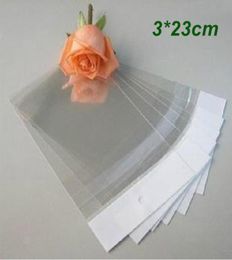 3cm23cm Clear Self Adhesive Seal Plastic Bag OPP Poly Bag Retail Packaging Packing Bag With Hang Hole Whole 500PcsLot Gift B7500709