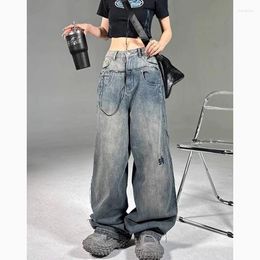 Women's Pants YOUYIDE Vintage Y2K Baggy Jeans Korean Style Streetwear Grunge Oversized Denim Cargo Hippie Harajuku Trousers