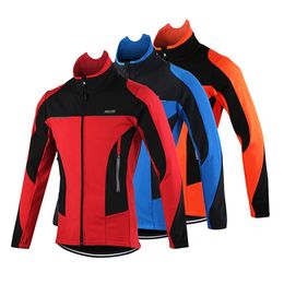 Jackets Arsuxeo Men Cycling Jacket Waterproof Windproof Long Sleeve Winter Warmer Bicycle Jersey Mtb Mountain Bike Jacket Coat