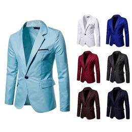 Men's Suits Jackets Buckle Decoration For Men Party Wedding Banquet British Style Designer Suit Jacket Slim Fit 230110