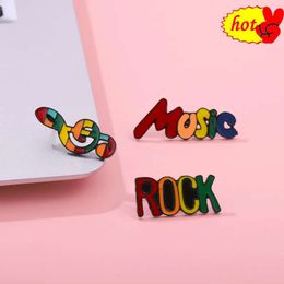 rainbow English sn Music Guitar Enamel Pins Cute Brooches Women Men Clothes Lapel Pin Badges Jewellery Accessories Gift