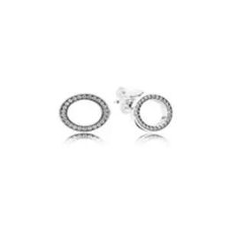 Earrings Pave O Stud Earrings 925 Sterling Silver Jewelry For Woman Make up Fashion Female Earrings Party Jewelry