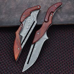 67 Layers VG10 Damascus Steel Pocket Knives Tactical Hunting Mechanical Folding Knife Fixed Blade Outdoor Camping Survival EDC Tools