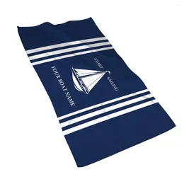 Towel Nordic Dark Blue Sailing Series Sailboat Household Bathroom El Microfiber 40 70 Can Be Customized