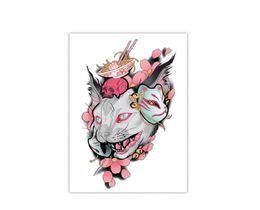 Cat Temporary Tattoo 3D Waterproof Animal Tattoo Stickers Arm Leg Fashion Style Body Art Removable Waterproof Tattoo Art Sticker H7234189