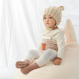 3 пары/лот, осенне-зимние противоскользящие носки для новорожденных, утепленные, сохраняющие тепло, хлопковые, мягкие, махровые, без костей, детские 240109