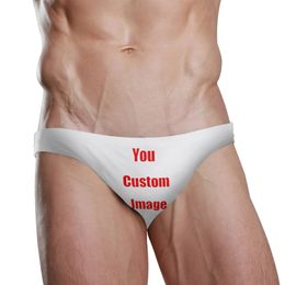 Custom pattern Man's Brand Swimming Briefs Low Waist Swimwear drop With Pushup Pad Sexy Shorts Trunks Boxers Summer Men's Swim 240110