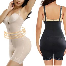 Womens Shapewear Tummy Control Fajas Colombianas Body Shaper for Women Zipper Open Bust Bodysuit Waist Trainer 240110