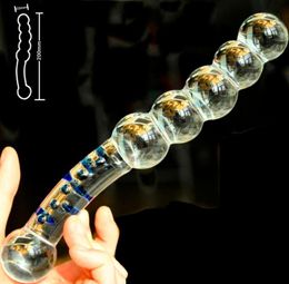 5 beads pyrex glass fake male dick anal dildo crystal artificial penis plug adult masturbator product sex toys for gay women men 14178254