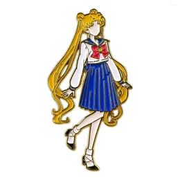 Brooches Cute Classic Anime Girl Women For Clothing Enamel Pins Briefcase Badges Lapel Backpack Jewelry Accessories