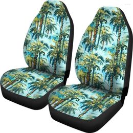 Car Seat Covers Hawaii Tropical Palm Trees Blue Cover Set 2 Pc Accessories Mats