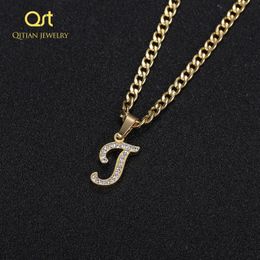 Necklaces Personalised Initial AZ Letter Stainless Steel Necklace & Pendants bling Jewellery iced out necklace Custom Choke for women Gifts