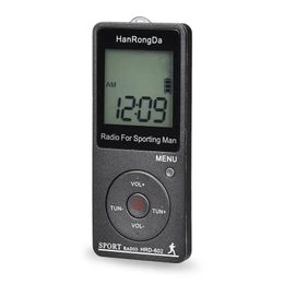 Radio Hrd602 Portable Radio Receiver Fm/am Radio Lcd Display Lock Button Pocket Radio with Earphone Sports Pedometer