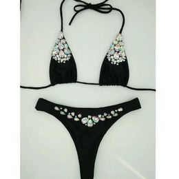 Diamond Bikini Set Style Sexy Women Swimwear Rhinestone Bathing Suit Bling Stones Beachwear Crystal Bikini 240109