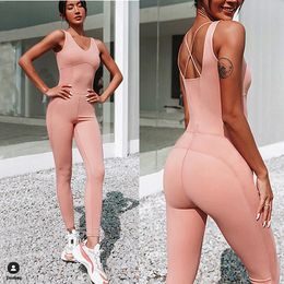 Pants 2023 Pad Cross Back One Piece Jumpsuit Air Yoga Sets Sports Outfit Suits for Woman Fiess Dance Activewear Female Romper