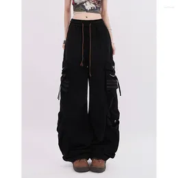 Women's Pants Y2K Streetwear Style Straight Black Harajuku Casual Womens Joggers Sweatpants Elastic Low Waist Hippie Baggy Trouser