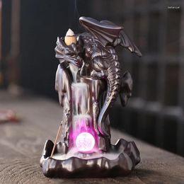 Jewellery Pouches Ceramic Smoke Backward Incense Burner Nordic Pterodactyl LED Lamp Furnace Ornaments Crafts Gifts