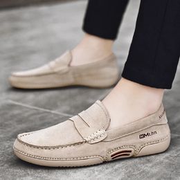 Fashion Suede Man Leather 611 Casual Mens Loafers Comfy Moccasins Breathable Sneakers Men Driving Shoes Comfort Boat Flats 240109 68