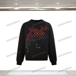 xinxinbuy Men designer Hoodie Sweatshirt Gradient letters embroidery 1854 long sleeve women blue Black white red XS-XL