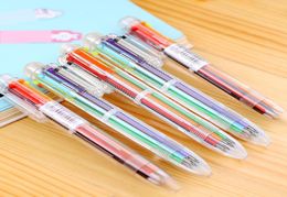 ball pen 6in1 Multicolor shuttle pen cute transparent plastic with promotion3005717