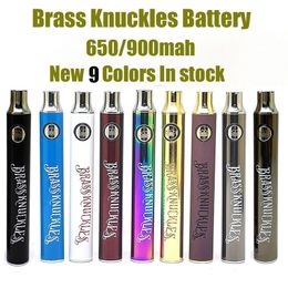 Brass knuckles preheat battery 13600 900mah 8570 650mah bottom voltage adjustable 3.2-3.7-4.1V USB charger with packing box 510 thread vape pen battery