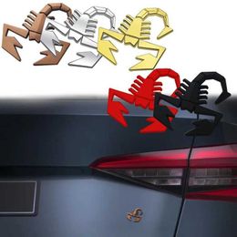 3D Metal Abarth Scorpion Car Fender Side Sticker Tail Badge Creative Decoration Rear Trunk Emblem Styling Auto Accessories