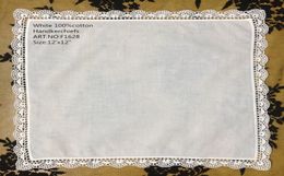 Home Textile Set of 12 Irish Style 12quotx12quotCotton Wedding Bridal Handkerchief Elegant Embroidered crochet Lace Hankie Ha2266156