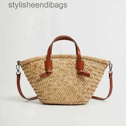 Shoulder Bags Casual Wicker Woven Basket Bags Rattan Women Handbags Summer Beach Str Large Capacity Tote Big Shoulder Crossbody Bag 2023stylisheendibags