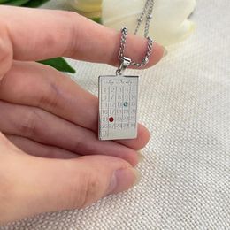 Necklaces MYDIY Stainless Steel Personalise Wedding Date Necklace Customized Calendar Birthstone Valentine Day Charm Gift for Her Jewelry