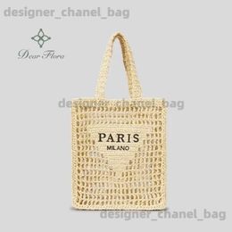 Shoulder Bags Women Summer Beach Vacation Fashion Str Knitting Shoulder Bag Hollow Out Handwoven Handbag Portable Large Capacity Casual Tote T2401