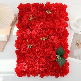 Decorative Flowers 40X60CM Creative Background Wall Artificial Roses Silk Flower Row Fake Dahlia Panels Wedding Shopping Mall Decor