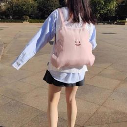 School Bags Korean Cute Simple Couple Backpack Y2k Funny Light Fashion Trendy Bag Outdoor Travel Kawaii