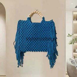 Totes 2023 New Woven Women's Crossbody Mini Bag Mobile Hanging Wrist Change Handbag Summerstylishyslbags