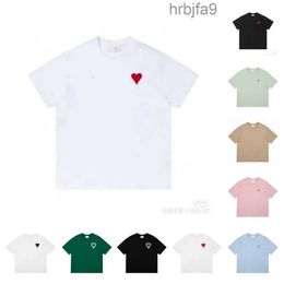 Designers Paris Shirit 2023ss Spring Classic Heart Solid Colour Big Love Round Neck Short Sleeve T-shirt for Men and Women Ty129QMA C1ZW