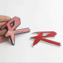 Metal R Badge Emblem Car Body Decoration Trunk Sticker For Honda CIVIV Fit Refitting Accessories
