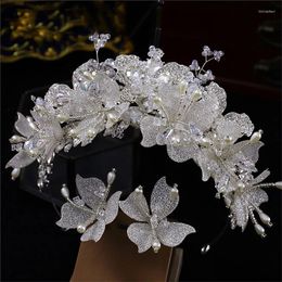 Hair Clips Himstory Forest Style Handmade Crystal Bead Fairy Wedding Crown Studio Banquet Performance Headpiece Accessories