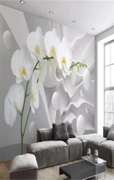 Custom 3d Mural Wallpaper Dabstract Space Phalaenopsis Ball Living Room TV Background Bound Wall Home Improvement Silk Wallpapers1770225