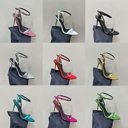 Women Heels Shoes Designer Sandals Padlock Pointy Naked High Heel Buckle Ankle Strap With Box 506