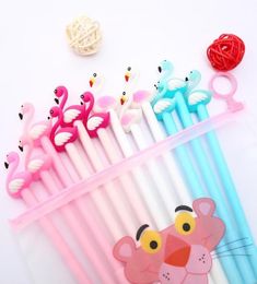 Gel Pens 12Pcspack Japanese Cartoon Cute Kawaii Flamingo Ink Pen Novelty Cool Fancy School Stationery Pencil Case Bag Thing Mater4247380