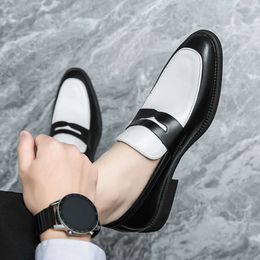 Classic Black Leather Man Loafers Fashion Comfortable Non-slip Men's Social Business Casual Slip-on Office Shoes Men