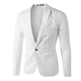 Men Formal Suit Jackets Business Uniform Work Blazer Tops Solid Regular Slim Fit White Wedding For Jacket 240110