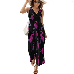 Casual Dresses Cool Flamingo Dress Streetwear Boho Beach Long Female Cute Custom Maxi Birthday Present