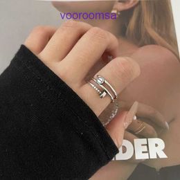 Carter luxury Classic screwdriver love Rings Fashion unisex cuff Nail Multi layered Ring Womens Korean Edition Individualized Cold Wind Rou With Original Box