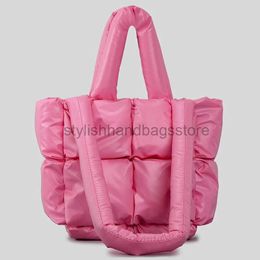 Shoulder Bags Fashion Square Puffer Bag Nylon Padded Women Handbags Small Tote Quilted Shoulder Bags Small Tote Fashion Female Purses 2023stylishhandbagsstore