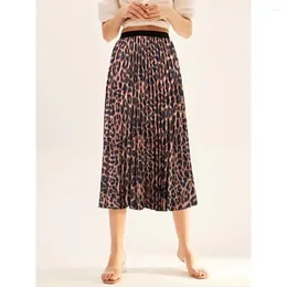 Skirts Leisure And Fashionable Half Skirt Pleated Printed Leopard Print