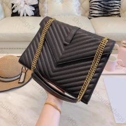 envelope luxury handbag letter shoulder bag brand cross body bags for women y shape designer stitch leather ladies metal chain high quality flap messenger purse