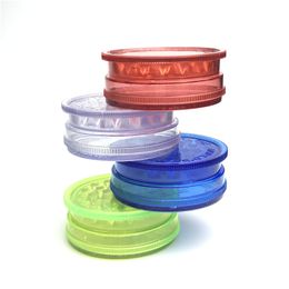 60mm Colourful Plastic Grinder with 3 Layer Clear Blue Green Yellow Acrylic Mini Smoking Tobacco Grinders