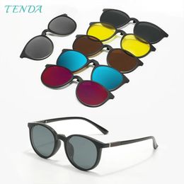 Sunglasses Flexible Plastic Women Round Retro Sun Glasses Polarised Clip on Sunglasses Driving Glasses for Prescription Lenses