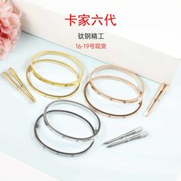 Classic Cartres Bracelet 18K Rose Gold Card Home Plus Female Colourless Narrow Edition One Nail Diamond Couple 18k gold Mixed Batch
