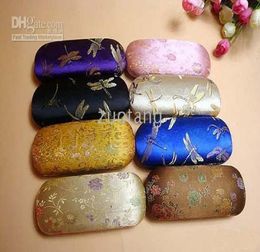 Colour Glasses Case Eyeglass Case Box High grade Silk Flower Gorgeous Spectacles Case 5 pcslot mix Colour 2716380